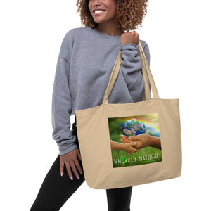 Wholly Natural™ The World Is In Our Hands Large Organic Eco Tote Bag