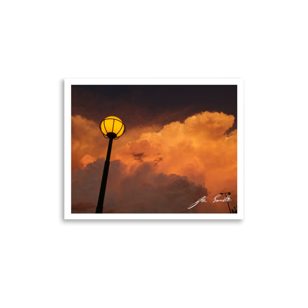 Evening Lamp At Sunset Premium Lustre Photo Paper Poster