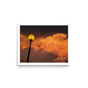 Evening Lamp At Sunset Premium Lustre Photo Paper Poster